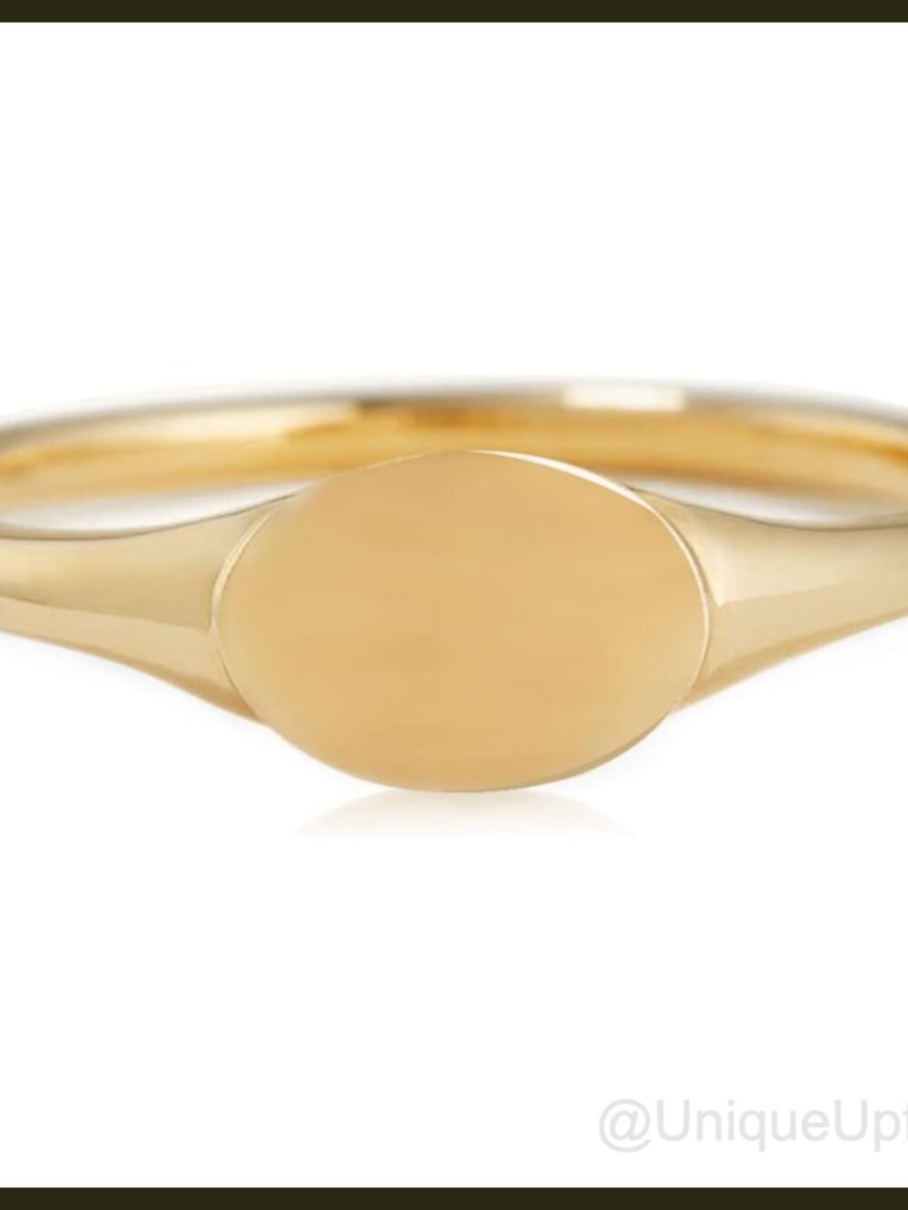 14K Gold Plated Signet Ring 1.5mm Slim Stacking Pinky Band Size 7